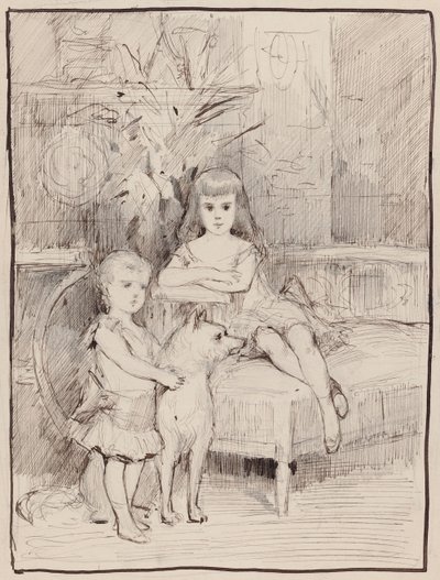 Portrætstudie af Michael og Xenia, børn af tsar Alexander III af Albert Edelfelt