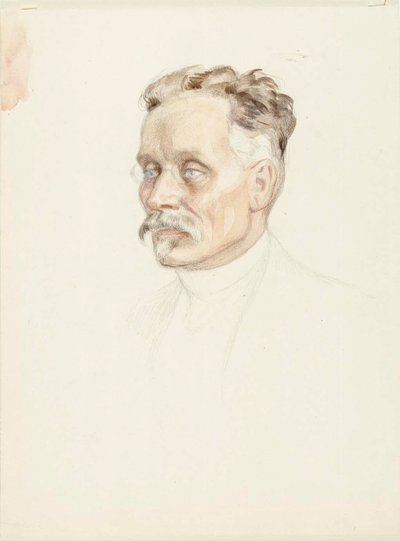Portrætstudie af professor J. W. Runeberg, ansigtet af Albert Edelfelt