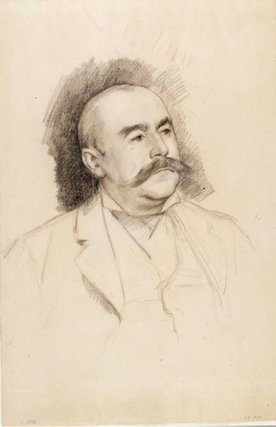 Portræt af baron A. Portalis, skitse af Albert Edelfelt