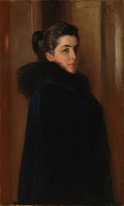 Portræt af kunstnerens hustru Ellan Edelfelt af Albert Edelfelt