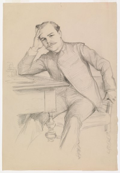 Portræt af forfatteren René Vallery-Radot, skitse af Albert Edelfelt