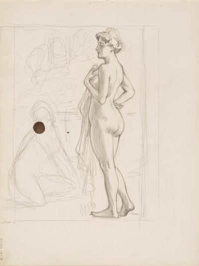 Stående og siddende nøgen af Albert Edelfelt