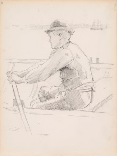 Skitse til transport af barnets kiste (Et barns begravelse) af Albert Edelfelt