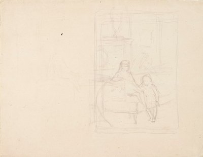 Tegning af Michael og Xenia, børn af tsar Alexander III af Albert Edelfelt