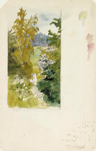 Sommerlandschaft, Hohe Birken af Albert Edelfelt