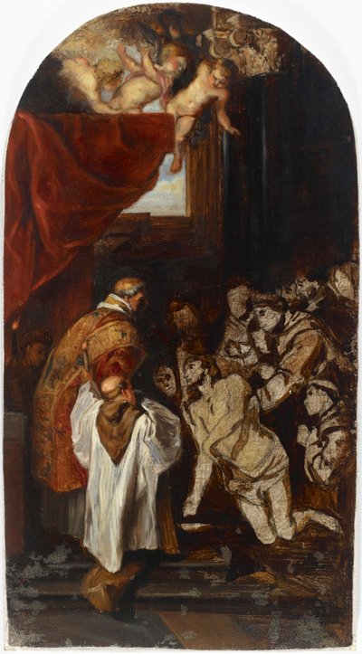Die letzte heilige Kommunion des Heiligen Franziskus von Assisi, Kopie nach Rubens af Albert Edelfelt