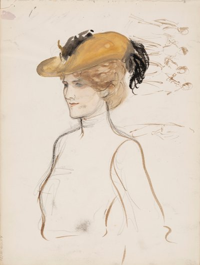 Kvinde med hat på af Albert Edelfelt