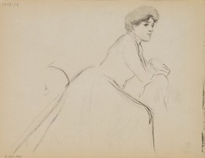 Siddende kvinde, profil af Albert Edelfelt