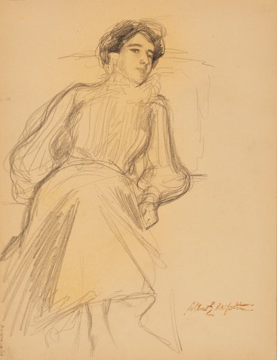 Siddende kvinde af Albert Edelfelt