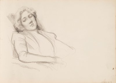 Siddende kvinde, halv kropsfilm af Albert Edelfelt