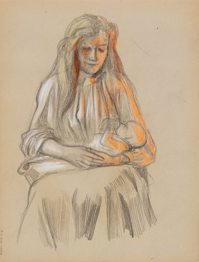 Mor og barn af Albert Edelfelt
