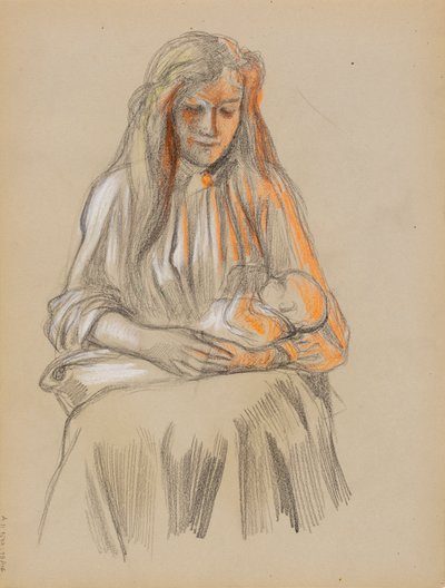 Mor og barn af Albert Edelfelt