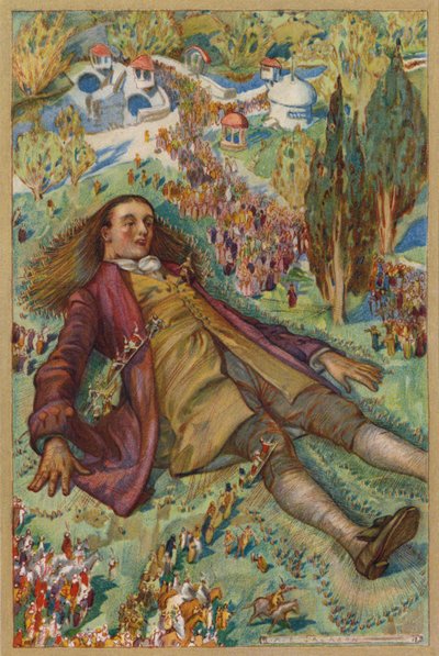 Jeg forsøgte at rejse mig, men var ikke i stand til at røre (chromolitho) af Albert Edward Jackson