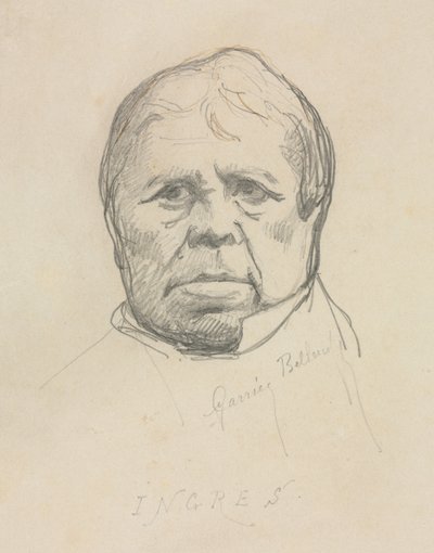 Portræt af Ingres. af Albert Ernest Carrier Belleuse