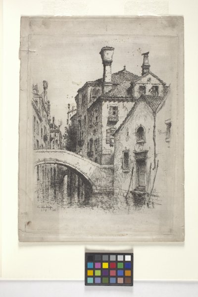 Rio Della Senza, Venedig (radering) af Albert Fitch Bellows