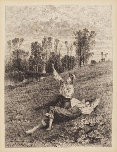 Uden titel (Boys Flying a Kite) af Albert Fitch Bellows