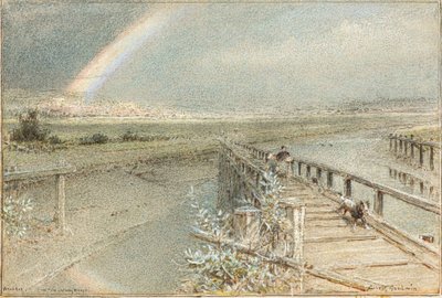 Arundel fra Ford Railway Bridge (akvarel) af Albert Goodwin