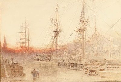 Bristol, når dagens arbejde er udført af Albert Goodwin