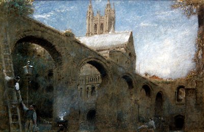 Canterbury (pen og blæk med akvarel og kropsfarve på papir) af Albert Goodwin