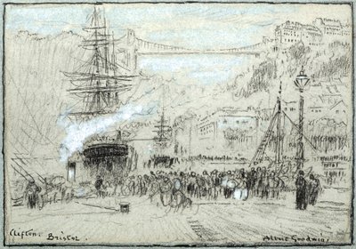 Clifton, Bristol (blæk, kridt og bodycolour) af Albert Goodwin