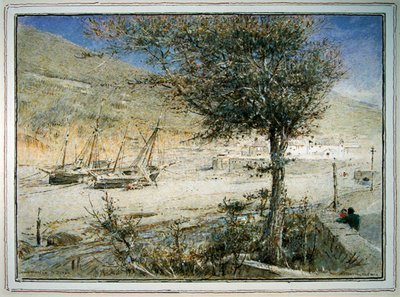 Combe Martin, Devon (akvarel på papir) af Albert Goodwin