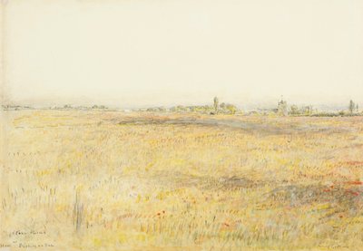 Majsmarker, Hooe. Bexhill on Sea (akvarel med blæk) af Albert Goodwin