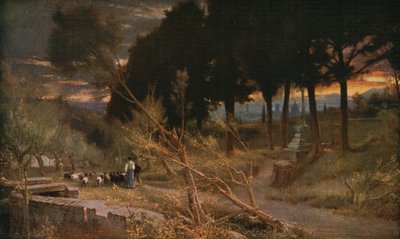 Firenze: Aften, 1896, c1930. af Albert Goodwin