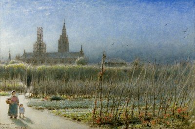 Franske bønner fra Caudebec, Normandiet af Albert Goodwin