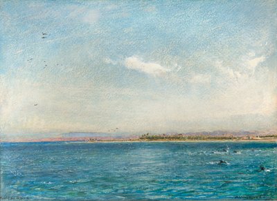 Suezbugten (akvarel med bodycolour) af Albert Goodwin