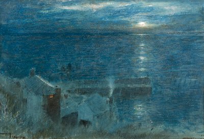 Måneopgang Clovelly af Albert Goodwin
