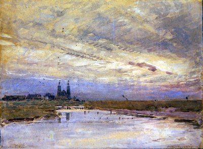 Reculver, Kent (akvarel på papir) af Albert Goodwin