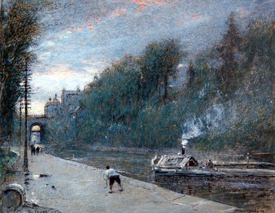 The Canal, Chichester (pen og blæk med akvarel og kropsfarve på papir) af Albert Goodwin