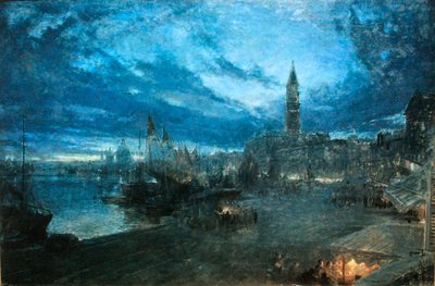 Venedig fra Riva Schiavoni af Albert Goodwin