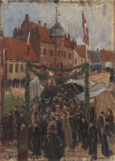 Marked på Stege Torv af Albert Gottschalk