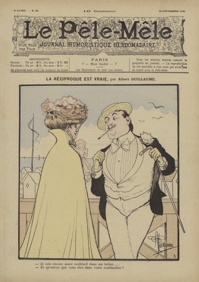 Det modsatte er sandt. Illustration til Le Pele-Mele, 1900 af Albert Guillaume