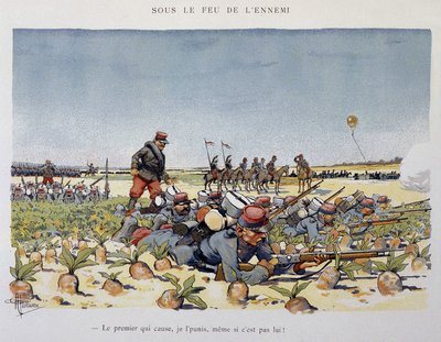 Under fjendens ild - Armee set af A. guillaume, omkring 1900 af Albert Guillaume