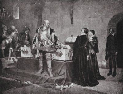 Hertug Charles fornærmer liget af sin fjende Fleming (litografi) af Albert Gustaf Aristides (after) Edelfelt
