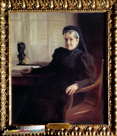 Portræt af Madame Pasteur (1854-1905), enke efter den franske læge Louis Pasteur (1822-1895) i 1899” Maleri af Albert Edelfelt (1854-1905) 1899 Paris, Musee Pasteur - Portræt af Madame Pasteur 4-190855, (19085) af den franske læge Louis Pasteur (1822- af Albert Gustaf Aristides Edelfelt