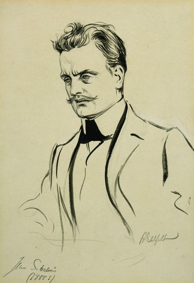 Portræt af komponisten Jean Sibelius, lille halvlængde, af Albert Gustaf Aristides Edelfelt
