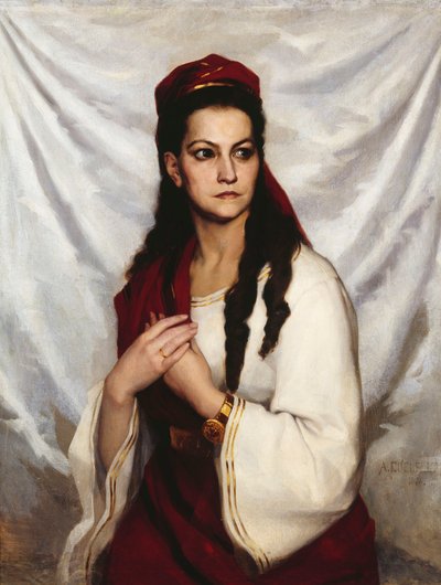 Portræt af skuespillerinden Hedvig Charlotta Raa-Winterhjelm 1838-1907, 1876. af Albert Gustaf Aristides Edelfelt