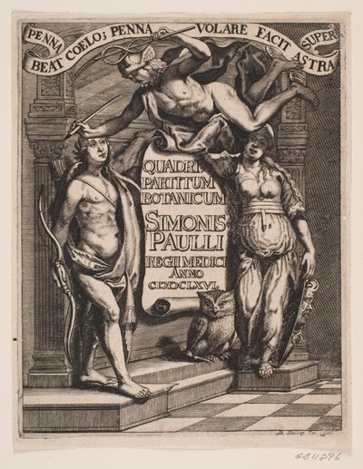 Titelblad til Simon Paulli, "Quadripartitum Botanicum", 1667 af Albert Haelwegh