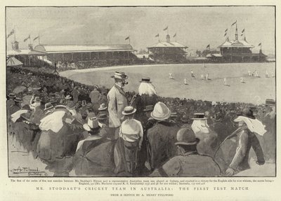 Mr Stoddarts Cricket Team i Australien, den første testkamp af Albert Henry Fullwood