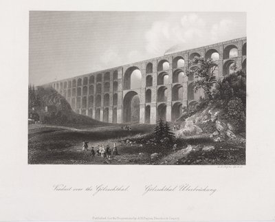Viadukt over Golzschthal, Sachsen, ca. 1840 af Albert Henry Payne