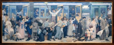 De behåredes afgang - august 1914 af Albert Herter