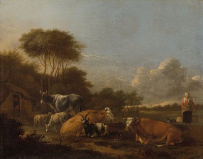 Landskab med kvæg af Albert Jansz Klomp