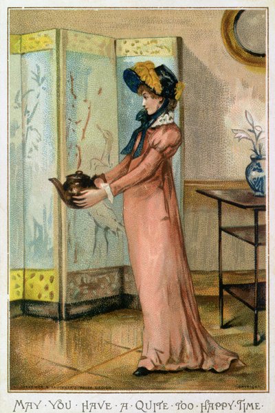 May You Have A Quite Too Happy Time, victoriansk julekort, udgivet af Hildesheimer und Faulkner, London, ca. 1880 af Albert Jnr. Ludovici