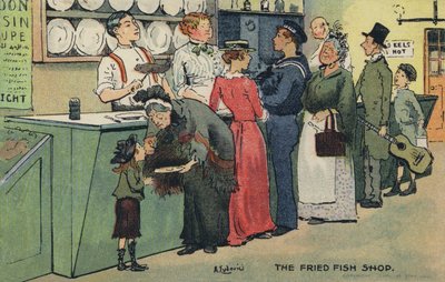 Den stegte fiskebutik (chromolitho) af Albert Jnr. Ludovici
