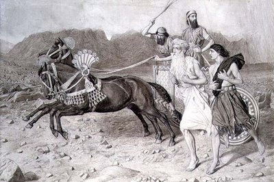 Elias løber til Jizreel foran Akabs vogn af Albert Joseph Moore