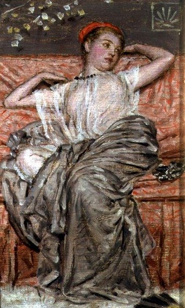 Studie af en draperet figur (olie) af Albert Joseph Moore