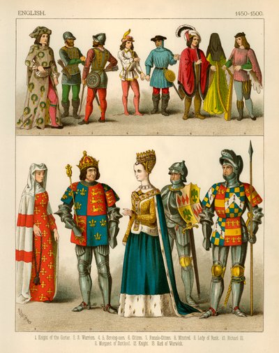 Engelsk Kostume 1450-1500 af Albert Kretschmer